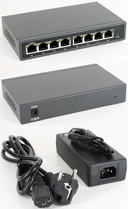 POE Gigabit Switch <b>PLUS</b> (8x POE IEEE802.3af/at, 120W, <b>Managed</b>)