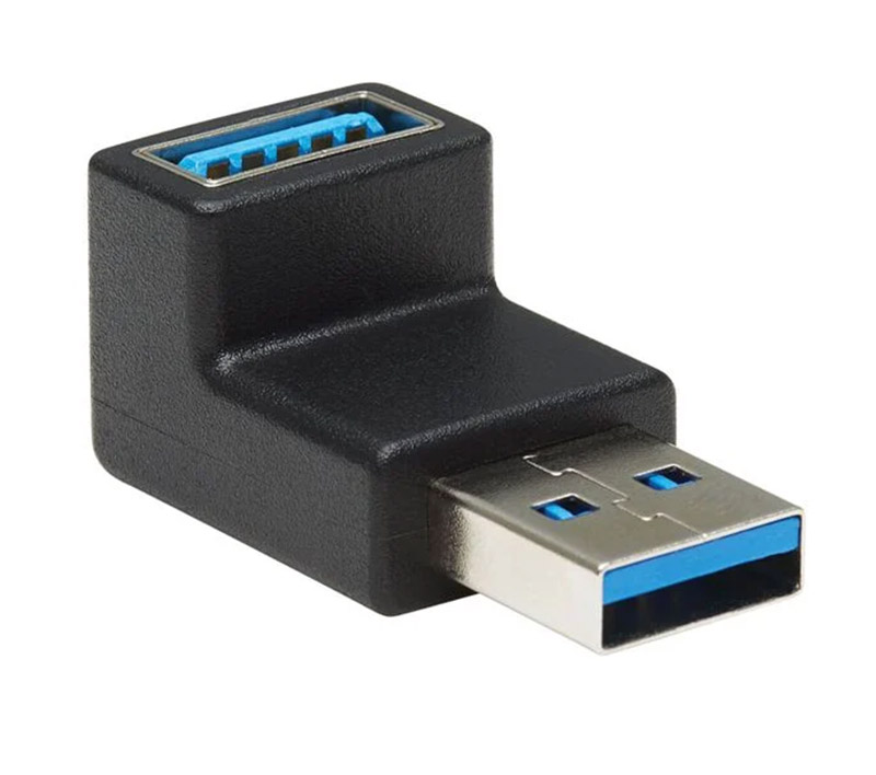 USB 3.0 Adapter: Type-A male to Type-A female, 90� vertical angle